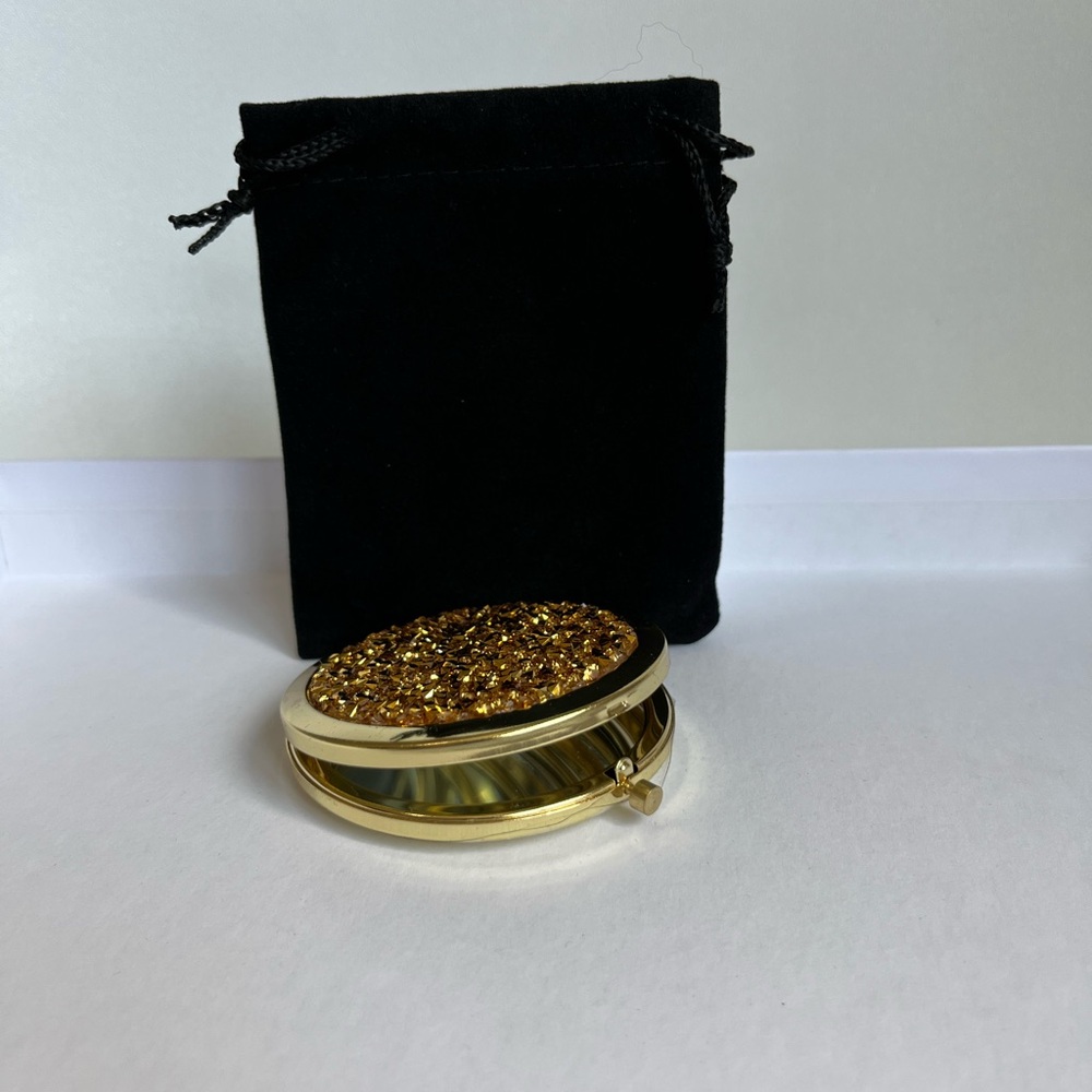 Compact Mirror-Gold Glitter - Picture 3 of 4